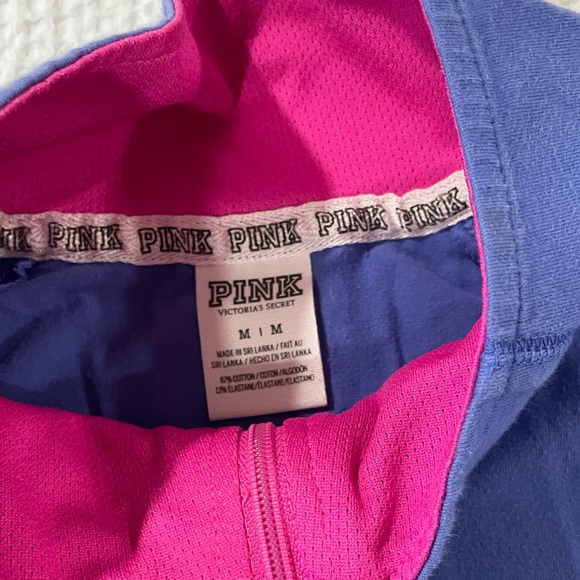 PINK by Victorias Secret blue pink pullover 1/4 zip size medium - Picture 3 of 3
